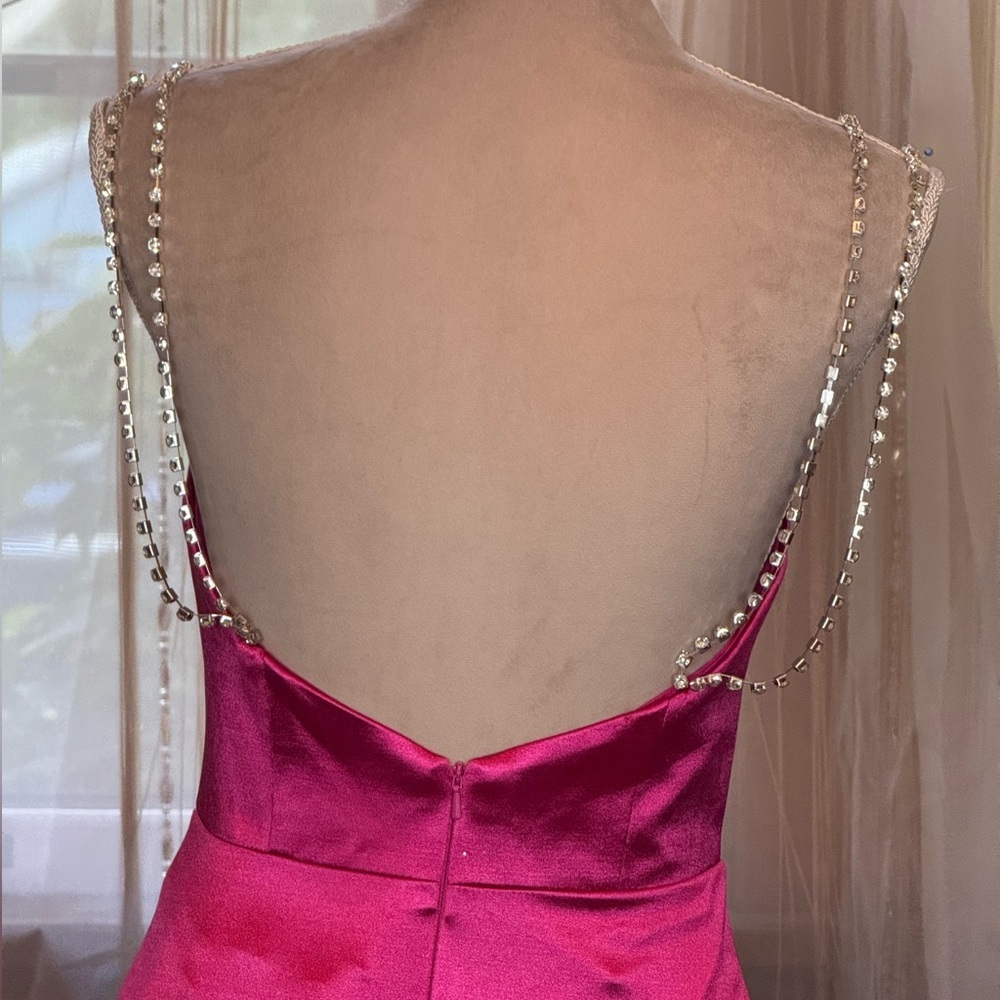 Ieena x Mac Duggal Pink Satin Evening Gown - Picture 5 of 8